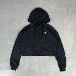 Under Armour Project Rock Cropped Zip Hoodie Black - Women’s L